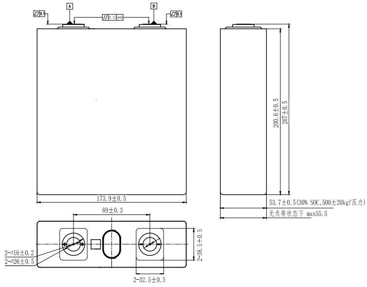 CALB L173F176  3.2V 176Ah LiFePO4 Lithium ion Battery