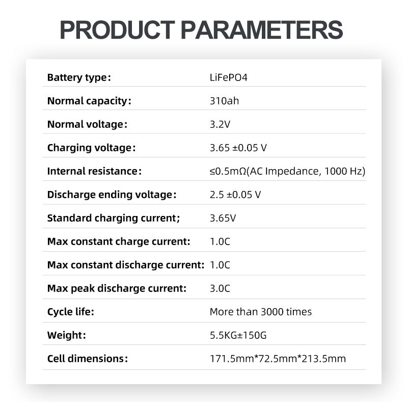 CATL 310Ah lifepo4 battery