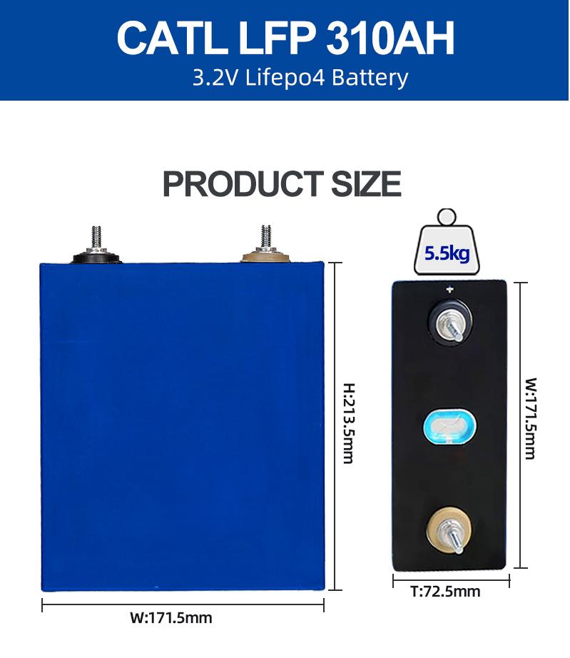 310AH Battery 2022 New CATL 3.2V Rated LifePO4 Rechargeable Battery Cells For RV EV Electric Bus Sola