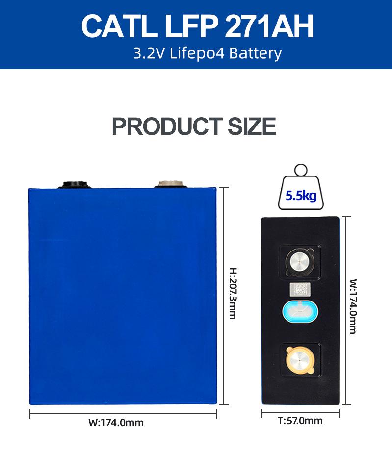 LFP Battery NEW 3.2V 271Ah lifepo4 Rechargeable Battery 280AH CATL Grade A For Solar Energy Storage S