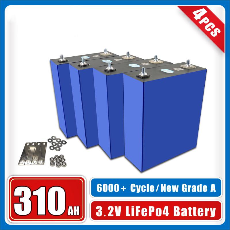 New Class A 4PCS 3.2V 310Ah 320Ah Lifepo4 Battery Rechargeable Battery DIY Home Backup Battery Camping Cookout Battery Pack