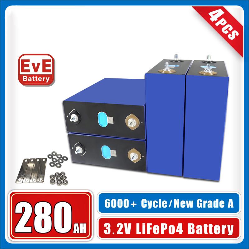 EVE Battery 3.2V 280Ah Lifepo4 Battery DIY 12V 24V 48V 280AH For RV Boat  Golf Cart Solar Storage System - LiFePO4 Battery
