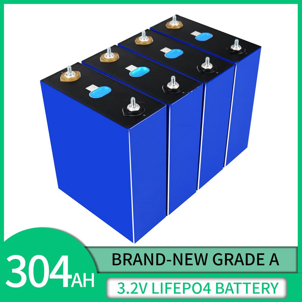 LiFePO4 Battery Grade A Lithium Iron Phosphate Battery 3.2V 300Ah 304Ah 3C for 4S 12V 24V Battery Pac