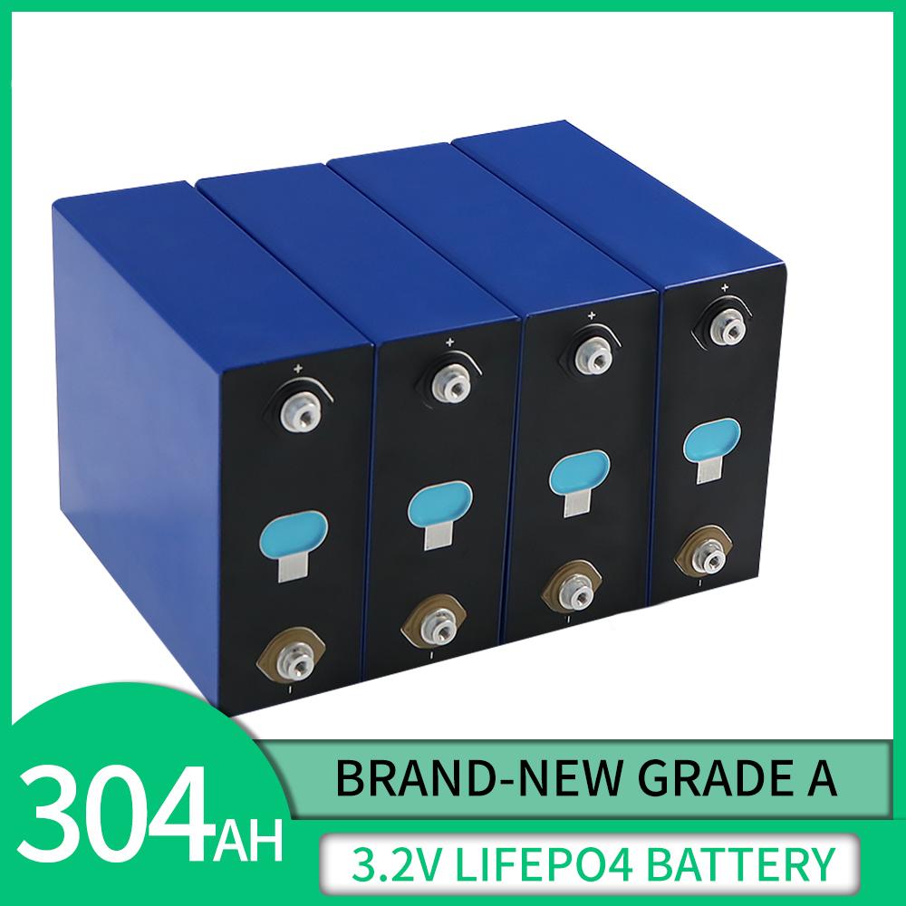 Grade A Rechargeable LiFePO4 Battery 3.2V 300Ah 304Ah 3C Lithium Iron Phosphate Battery for 4S 12V 24