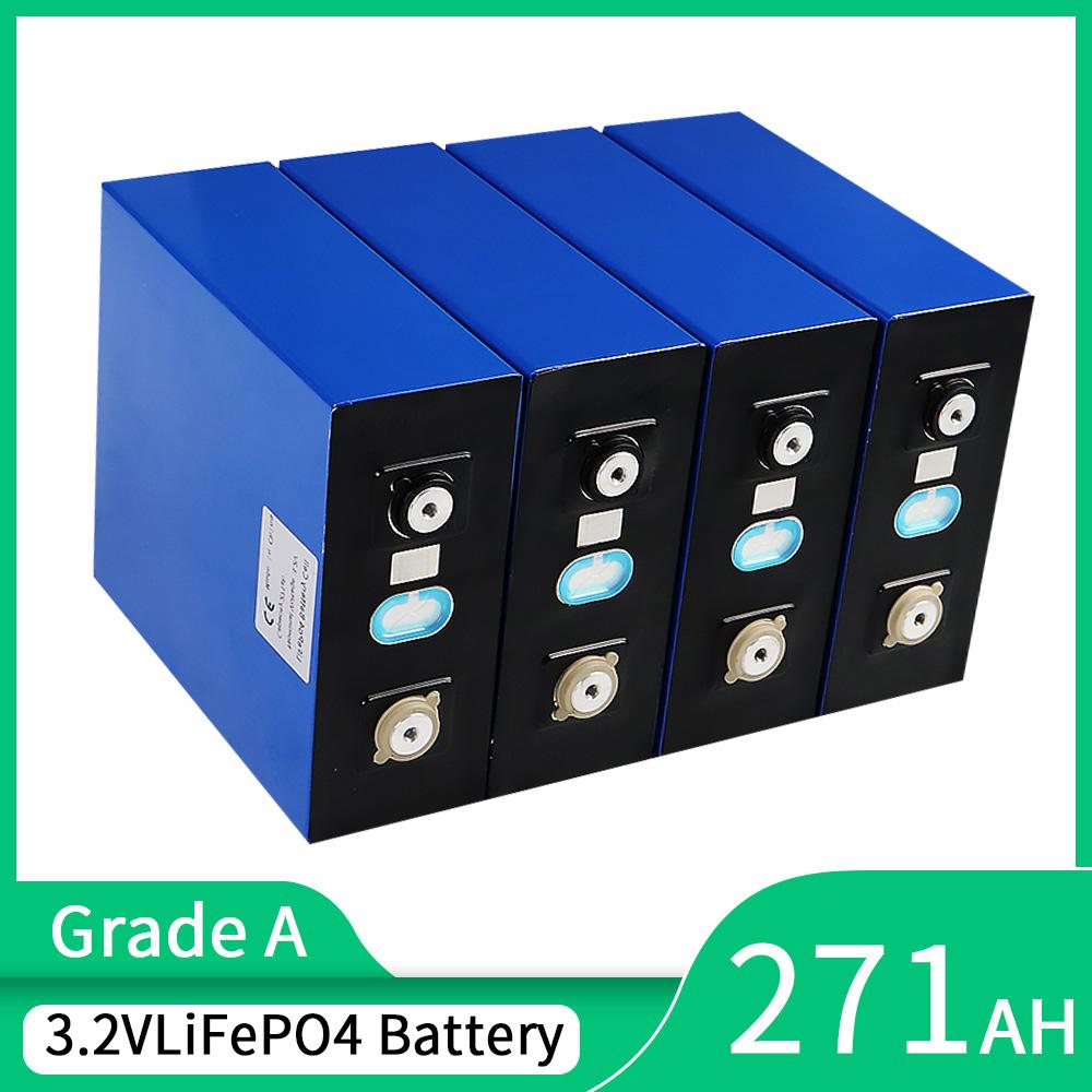 Grade A 3.2V 271AH LiFePO4 Battery 4/8/16/32pcs Rechargeable Battery Lithium Iron Phosphate Cell