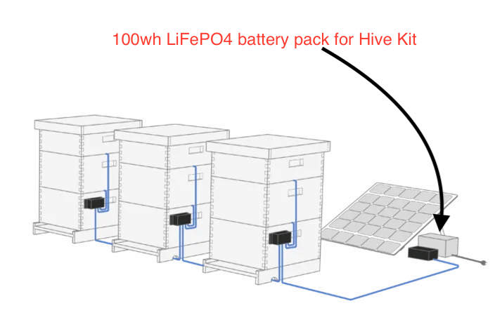 100wh lifepo4 battery pack for hive kit
