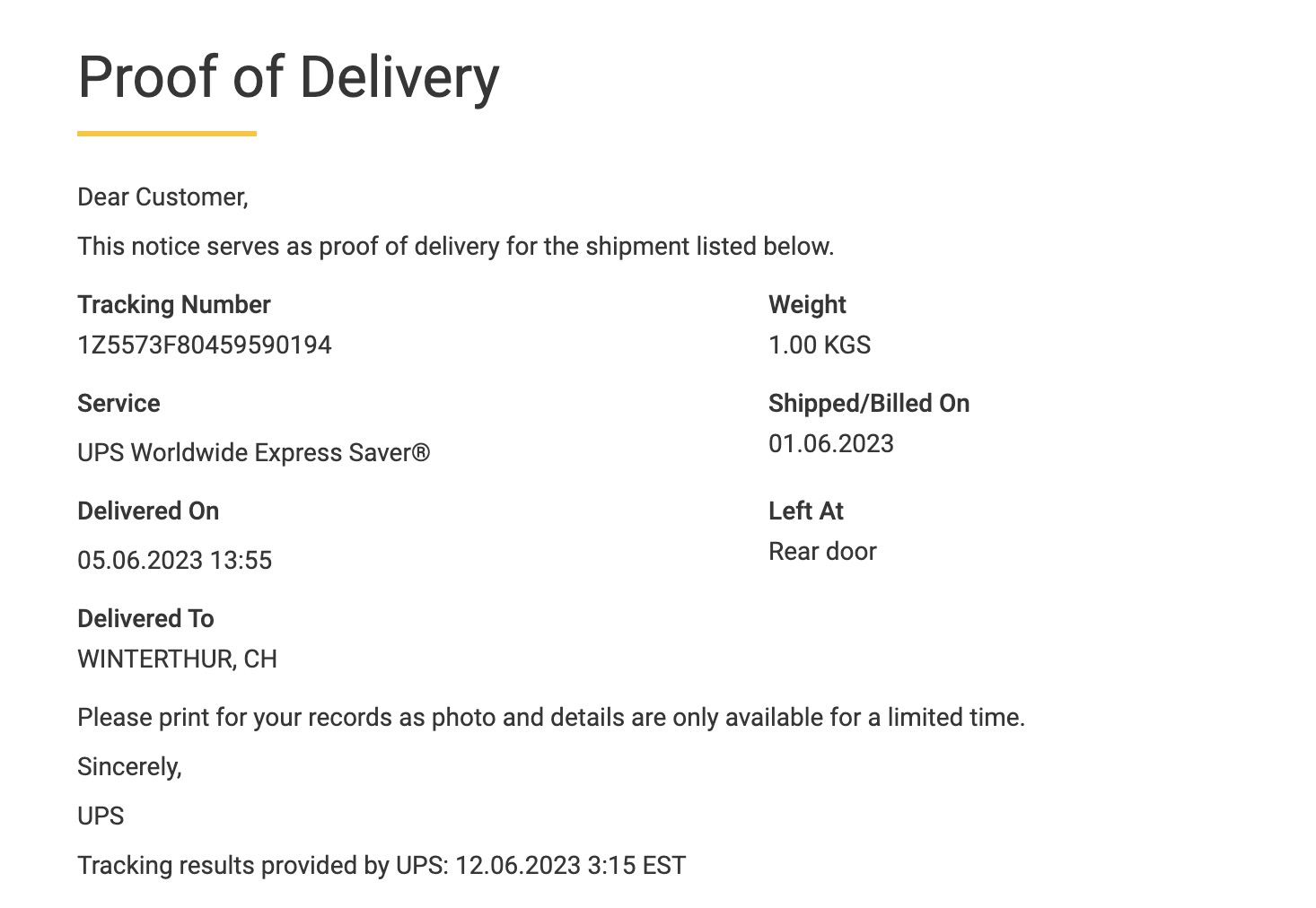  LiFePO4 Battery Pack shipped by UPS to Switzerland
