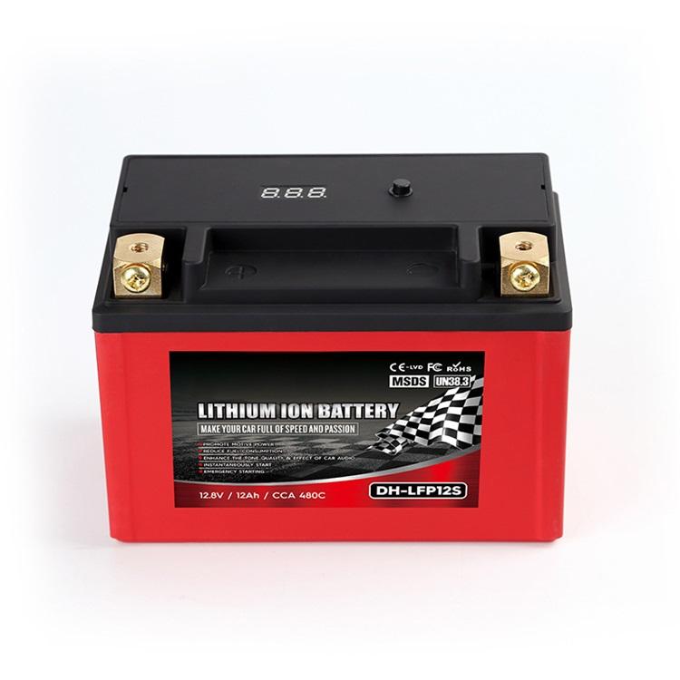 LFP12S 12Ah 12V 480CCA LiFePO4 Motorcycle Battery For Lead-acid battery replacement